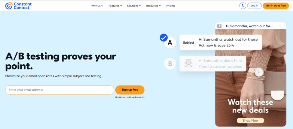 constant contact's A/B Testing