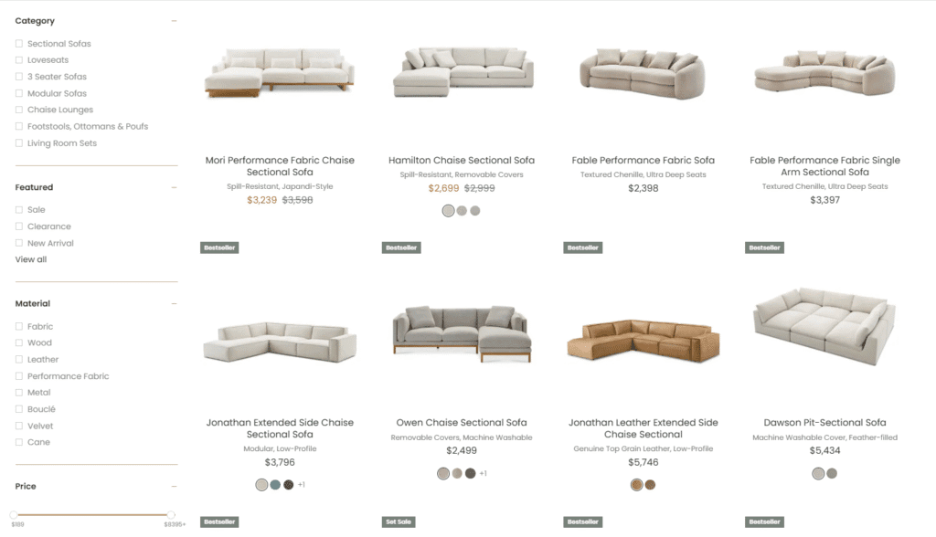 Castlery sofas