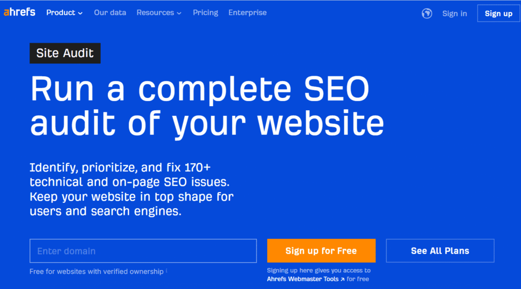 semrush vs ahrefs: ahrefs site audit