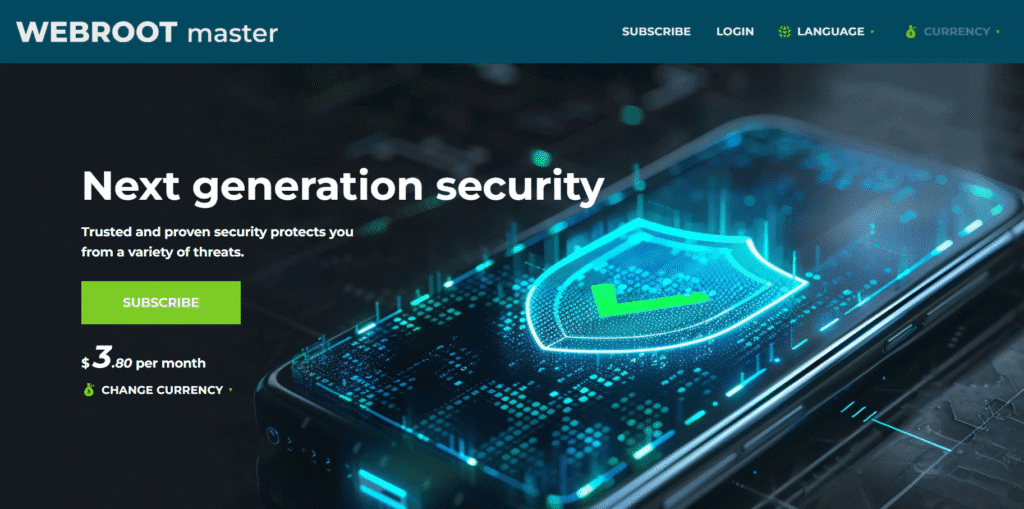 Webroot master review: Webroot master pricing plan