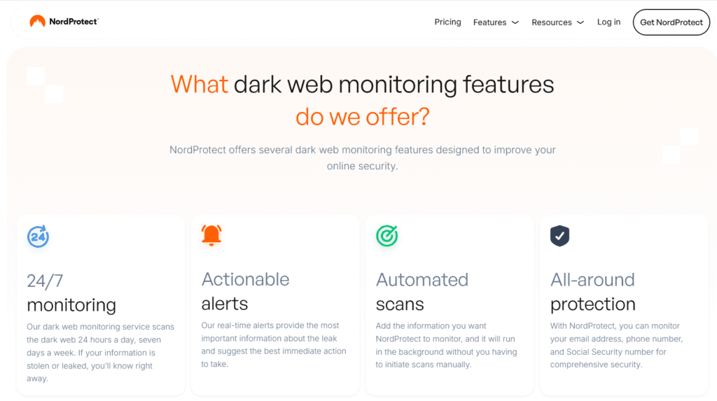 NordProtect Review: NordProtect Dark Web Monitoring Features