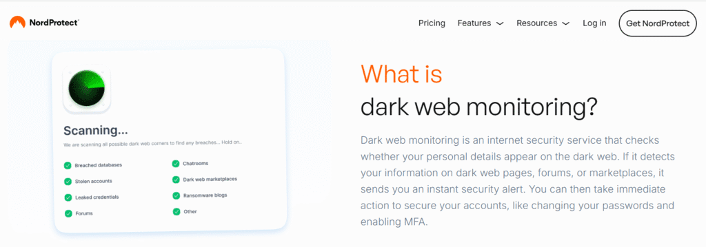 NordProtect Review: NordProtect Dark Web Scanning