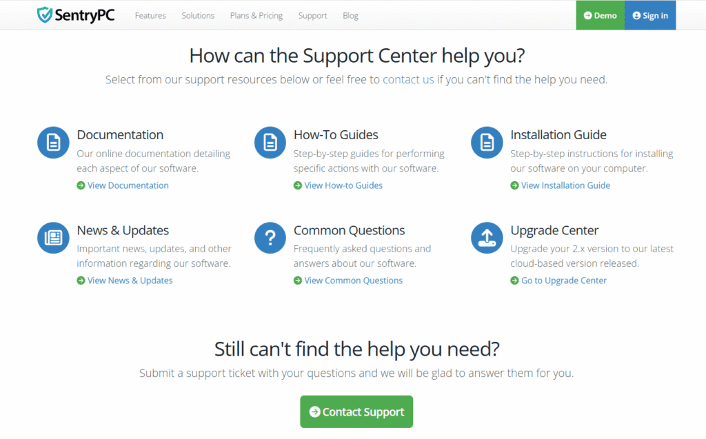 SentryPC vs Qustodio : SentryPC Customer Support