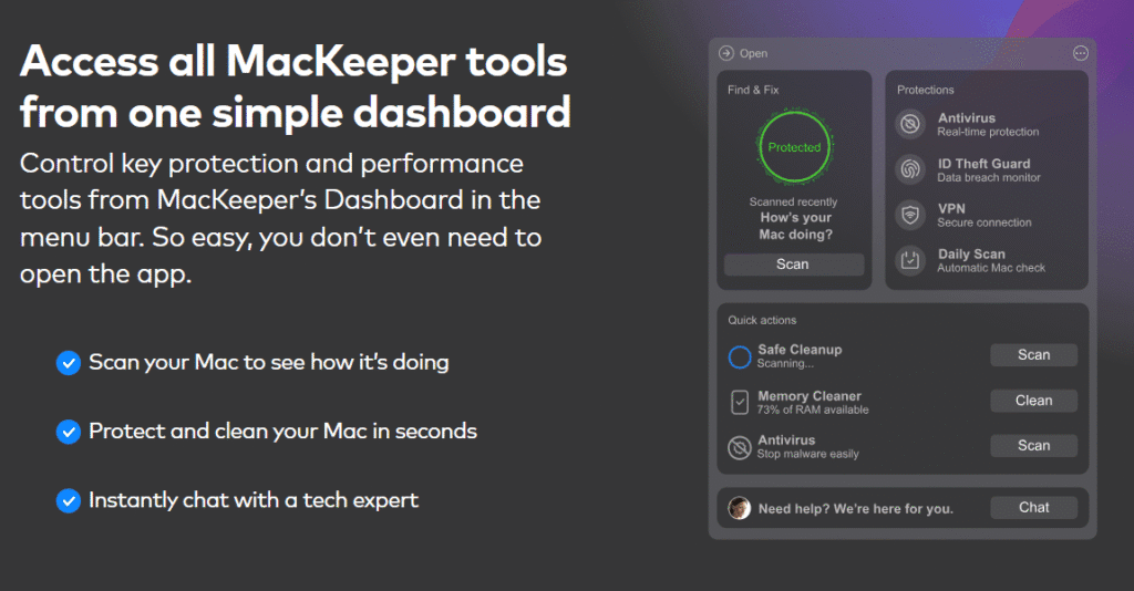 MacKeeper vs Norton 360: MacKeeper Features