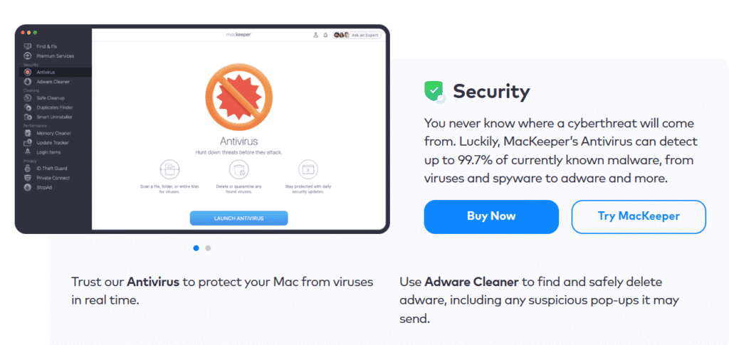MacKeeper vs Norton 360: MacKeeper Security Features