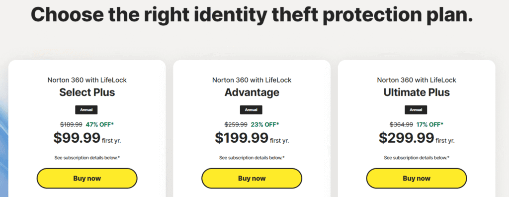 MacKeeper vs Norton 360: Norton 360 with LifeLock Pricing Plan