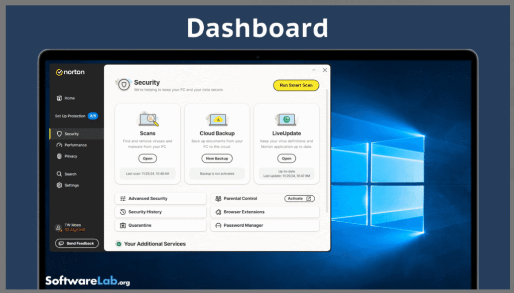 Norton 360 Review: Norton 360 Dashboard