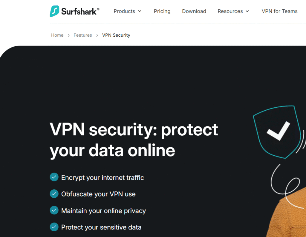 NordVPN vs Surfshark: Surfshark Security 