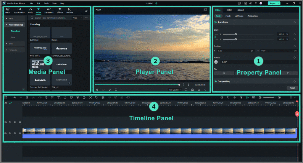 Filmora vs Adobe Premiere Pro: Filmora Interface