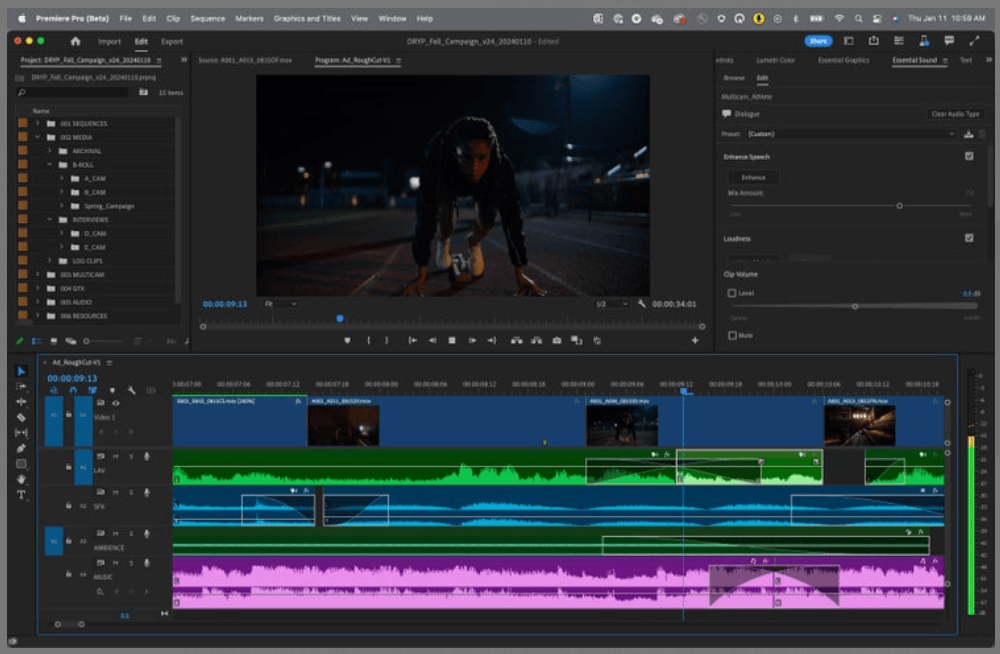 Filmora vs Adobe Premiere Pro: Adobe Premiere Pro Audio Editing