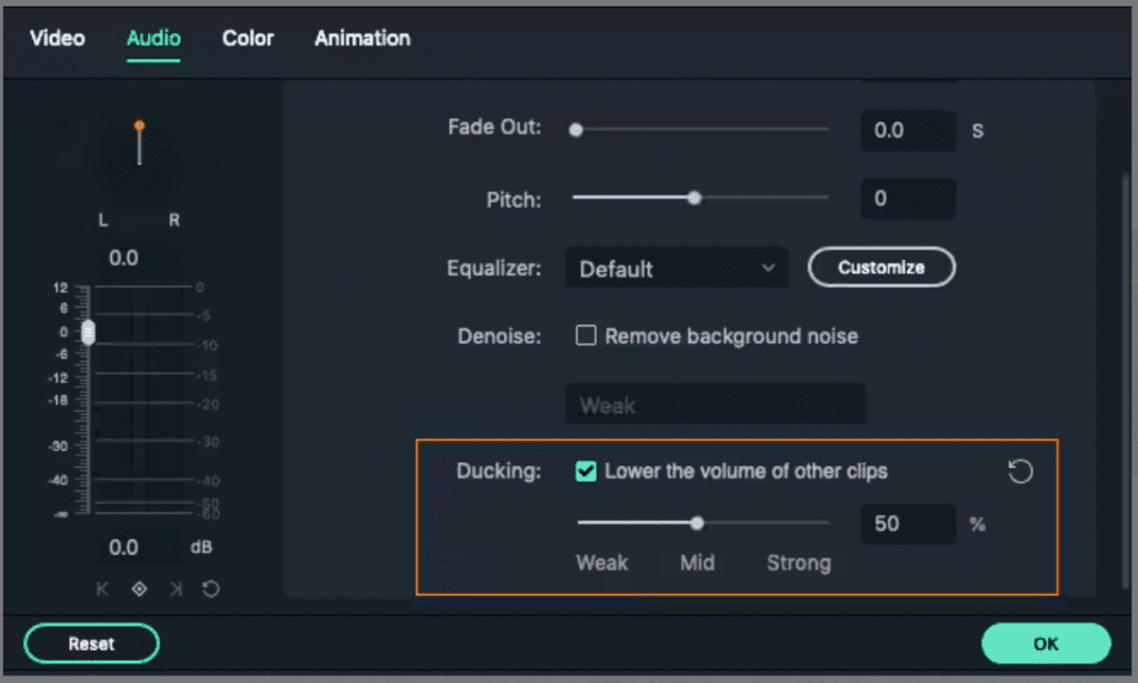 Filmora vs Adobe Premiere Pro: Filmora Audio Editing
