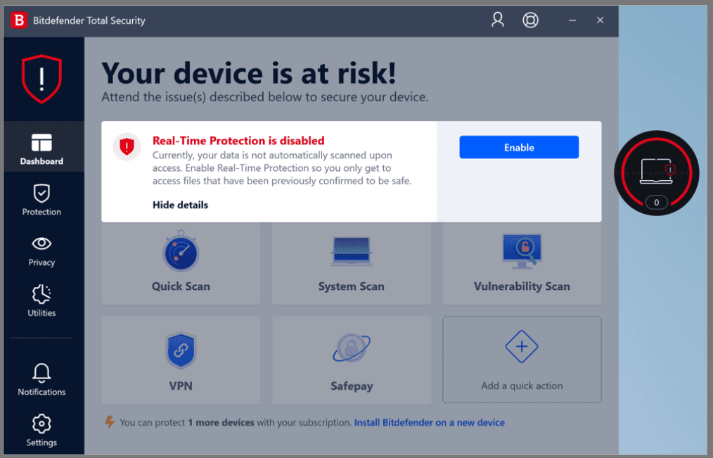 Bitdefender review: Bitdefender Real-Time Protection