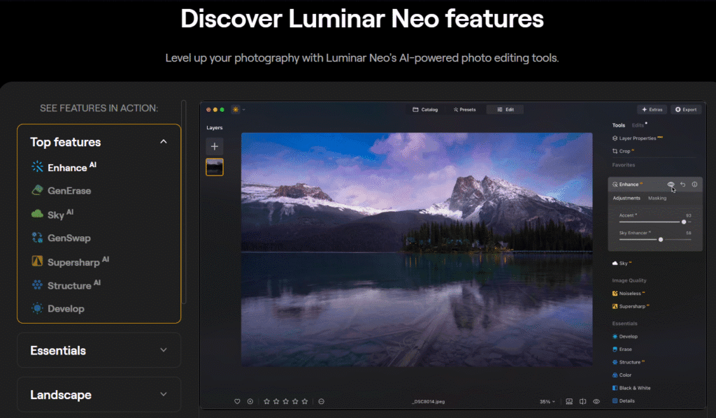 Luminar Neo review: Luminar Neo features
