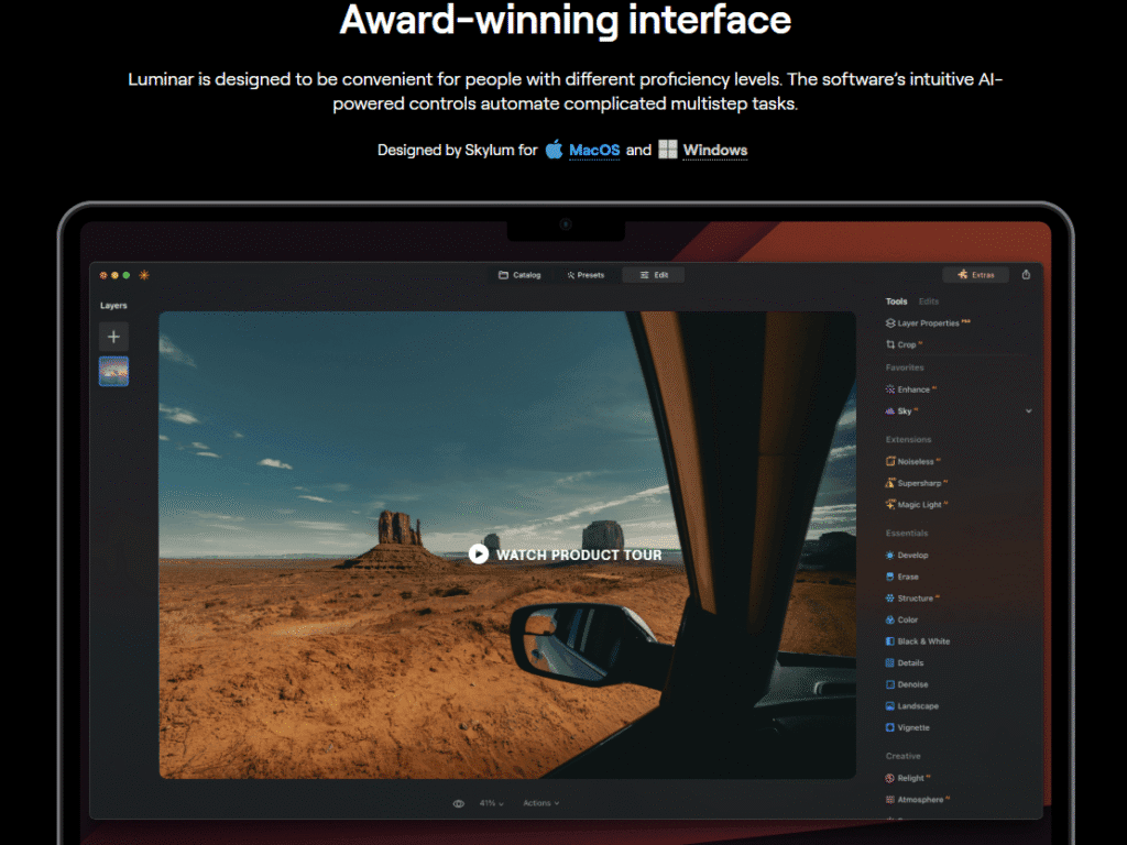 Luminar Neo review: Luminar Neo Interface