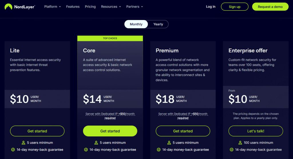 Nordlayer Pricing Plans