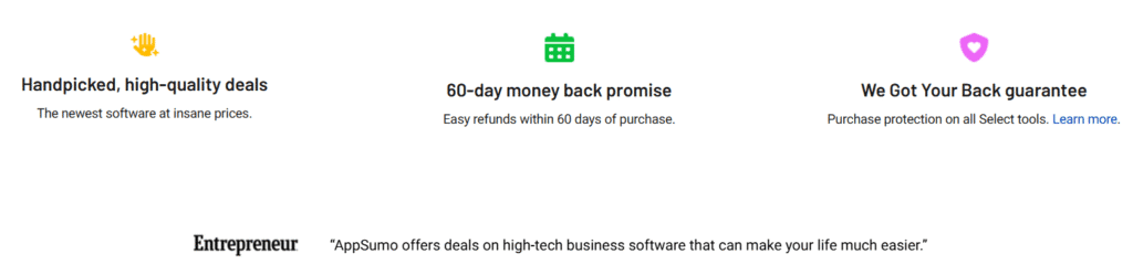 Appsumo deals: why  choose Appsumo 