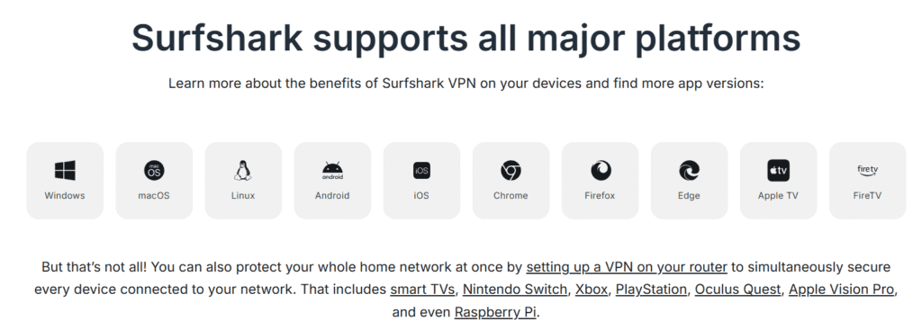 surfshark vpn device compatibility