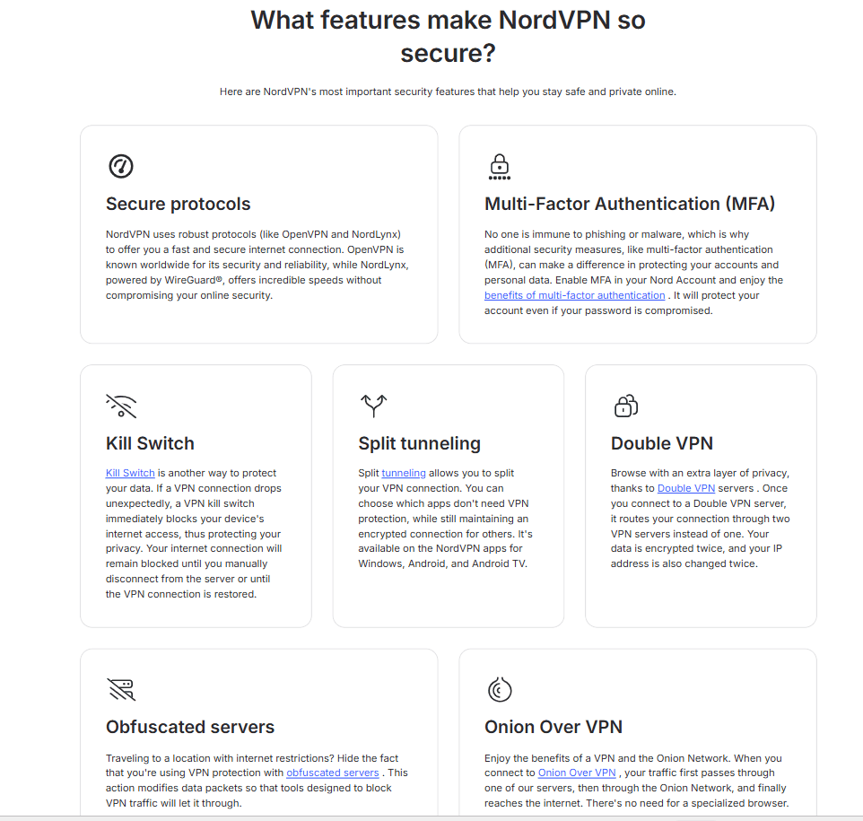 Nordvpn's important features