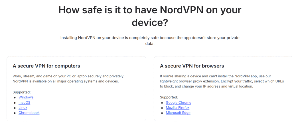 Nordvpn is completely safe on your devices
