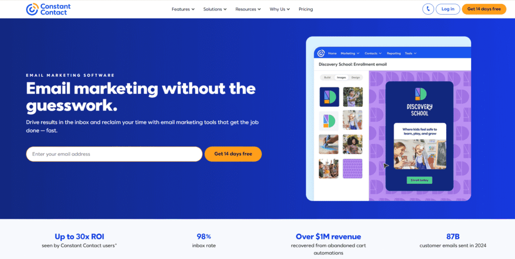 Mailerlite vs Constant Contact: Constant Contact advanced email marketing