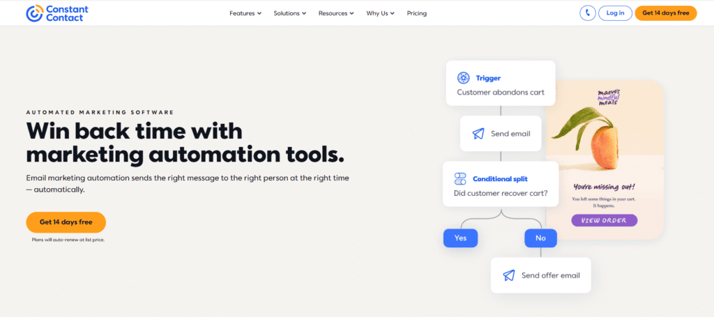 Mailerlite vs Constant Contact: Constant Contact email automation