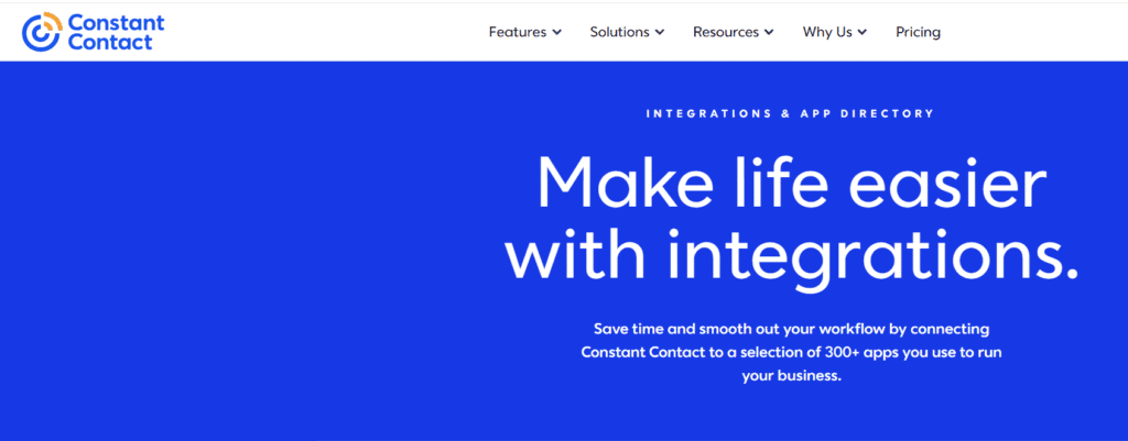 Mailerlite vs Constant Contact: Constant Contact Integrations