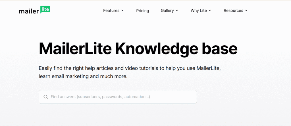 Mailerlite vs Constant Contact: Mailerlite knowledge base