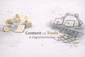 Read more about the article Content vs Tools in Digital Marketing: What Matters More in Digital Marketing?|2026|